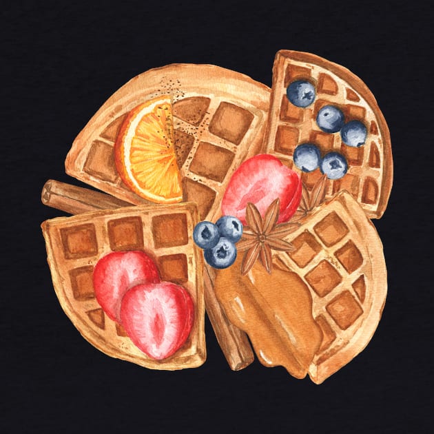 Belgian waffles and berries composition by Flowersforbear